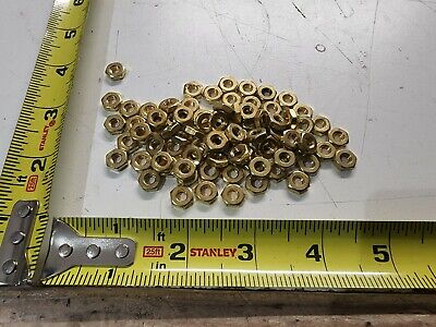 Pack of 100) #10-32 Size Brass Machine Screw Nuts Fine RH Thread 1WA73 3/8 Hex