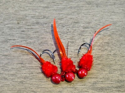1/16, 1/32 or 1/64oz Hand Tied Crappie Jigs - Weggie Tails - Pack Of (3).