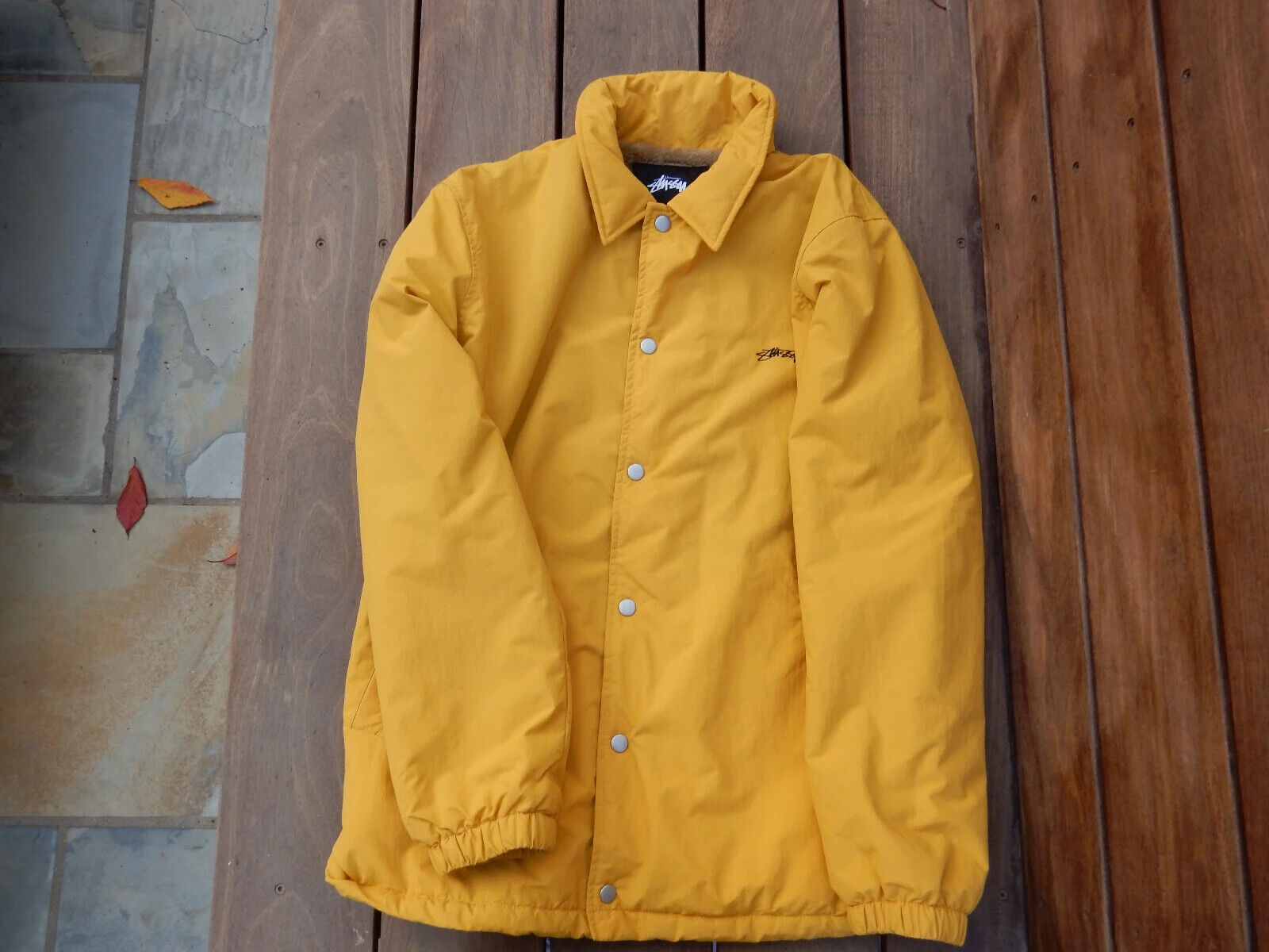 Stussy Smooth Stock Faux Fur Lined Coach Jacket Coat SMALL Stussy Smooth Stock Faux Fur Lined Coach Jacket Coat SMALL