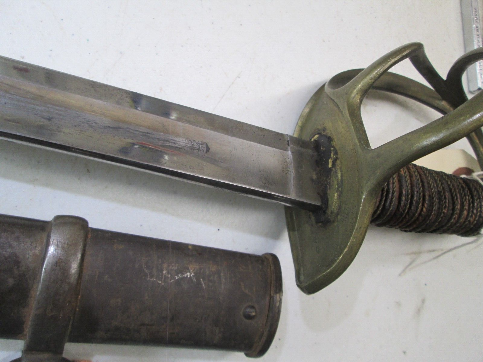 US MODEL 1840 HEAVY CAVALRY SWORD & SCABBARD NO MAKER COFEDERATE IMPORT? #Y75