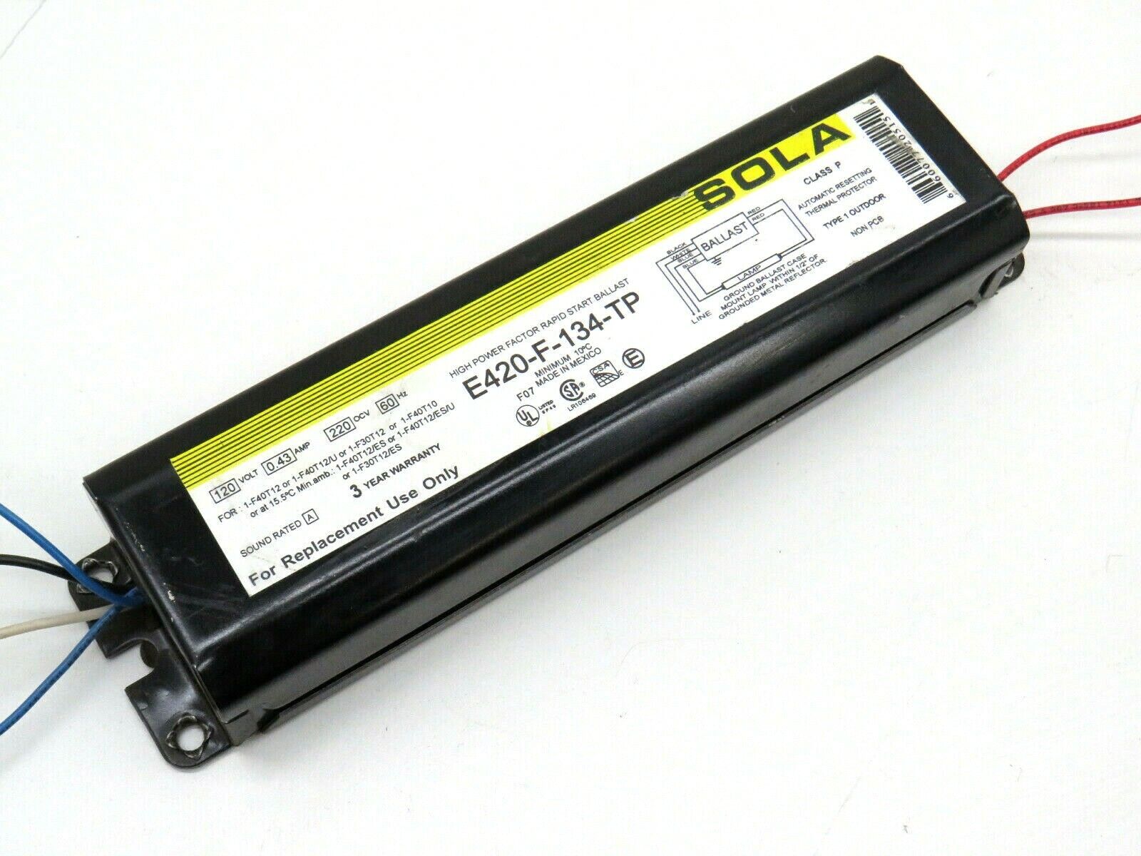 Rapid Start Ballast For Two F40w T12/rs Lamps