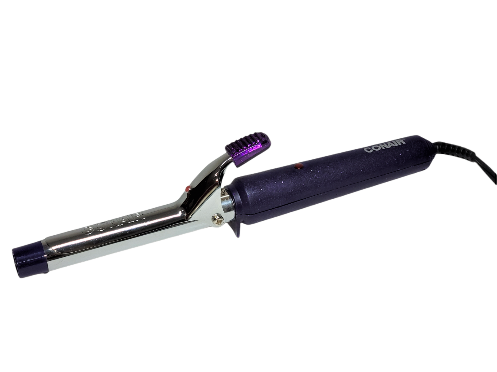Conair Curling Iron 1" or 3/4" Chrome Barrel Purple Handle 1 Heat Setting