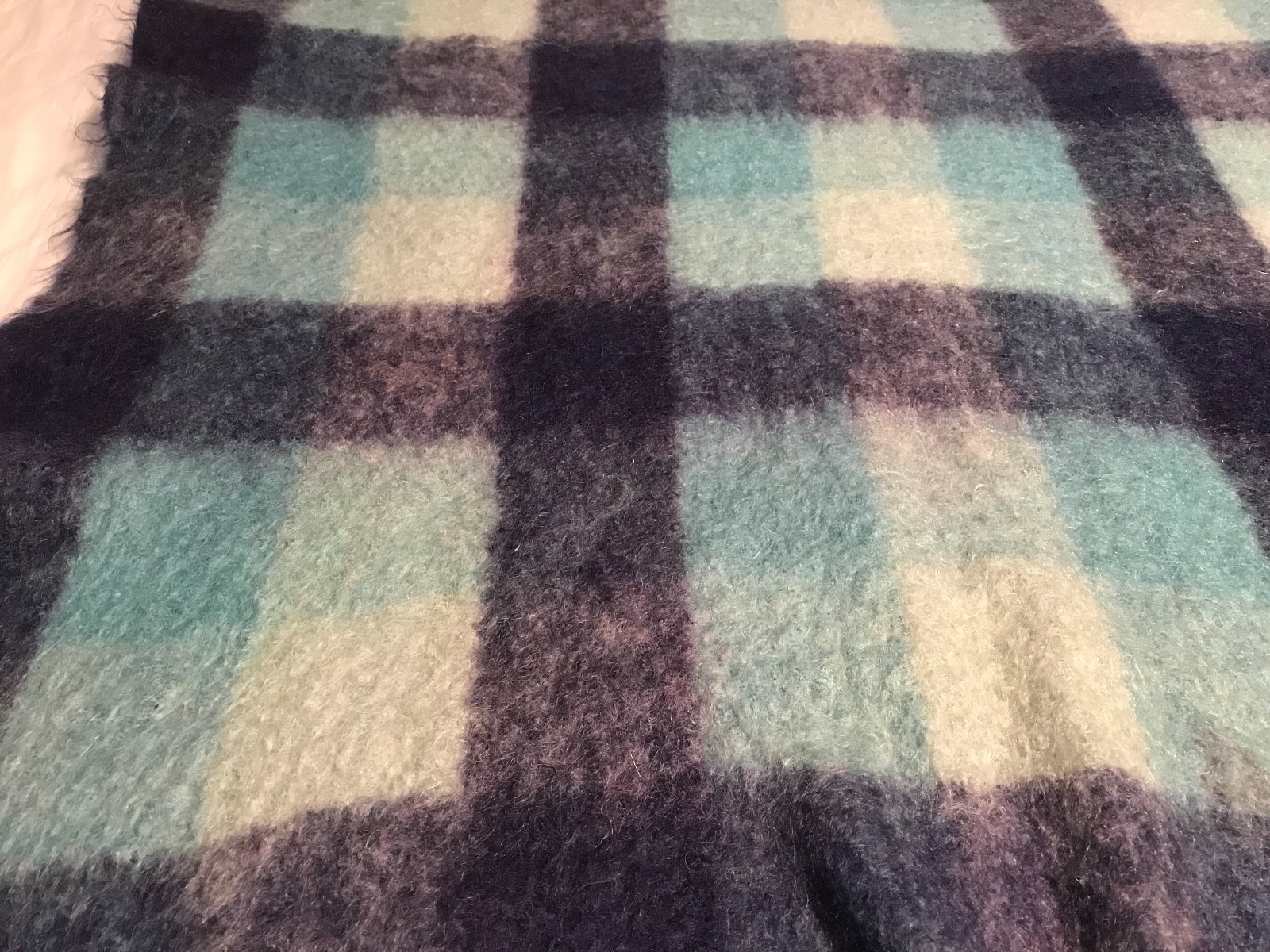 GLEN CREE Vtg 100% Mohair Wool Throw Blanket SCOTLAND Use or Cutter A bit Felted