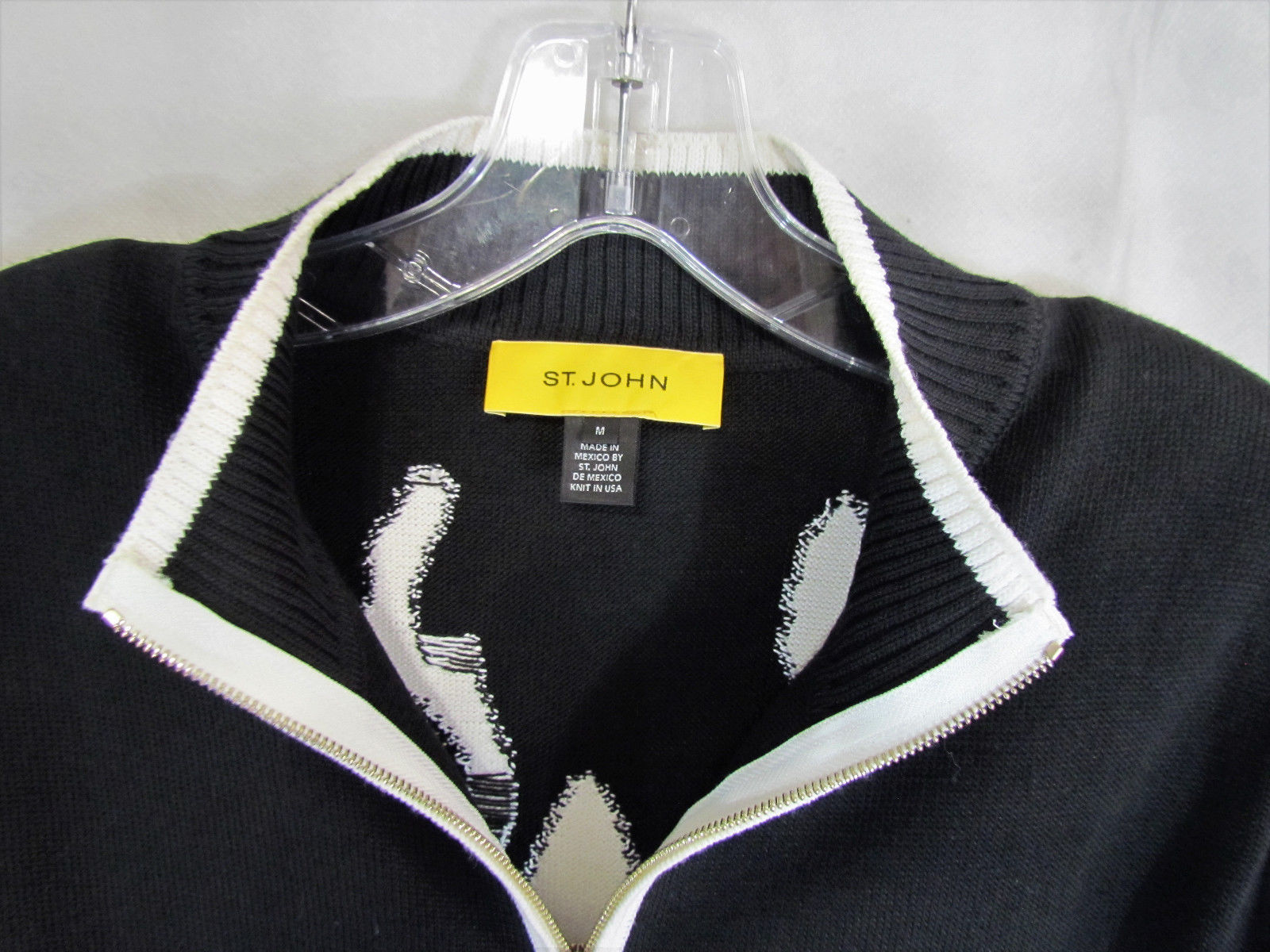 St John SPORT JACKET M ARTWORK Black / White tiger face smooth Santana all year