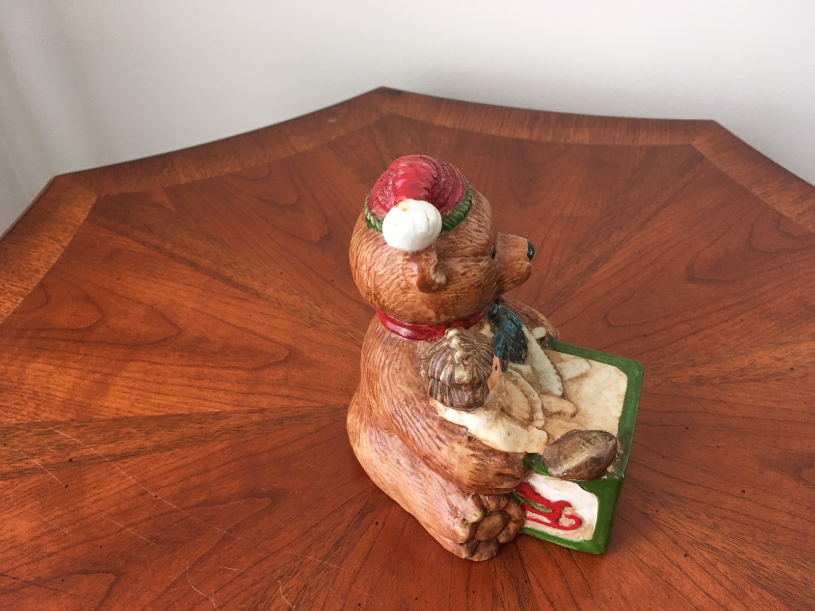 Vintage Christmas Bear With Block Music Box