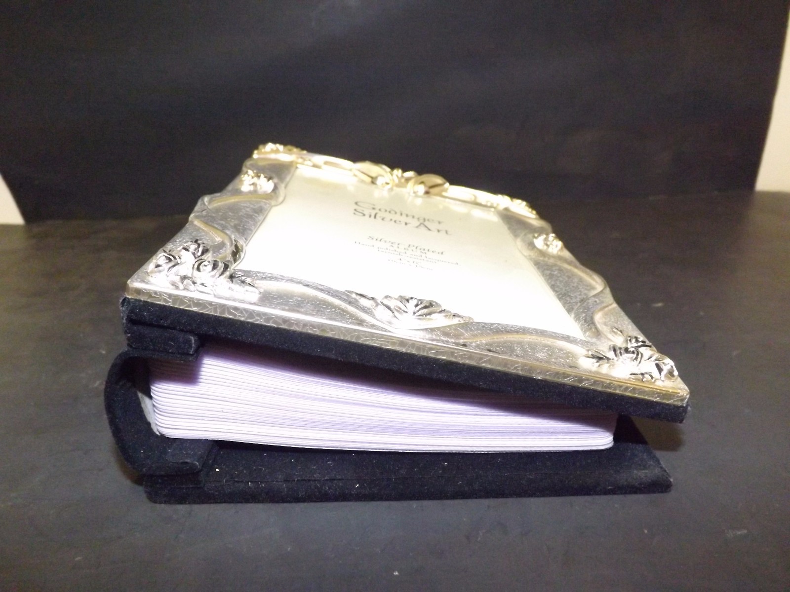 GODINGER SILVER ART SILVER PLATED PITCHER ALBUM FELT HOLDS 100 PHOTOS 4