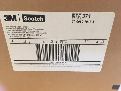 3M Scotch Box Sealing Tape Clear 2.83in. x 999yd. 4 Rolls