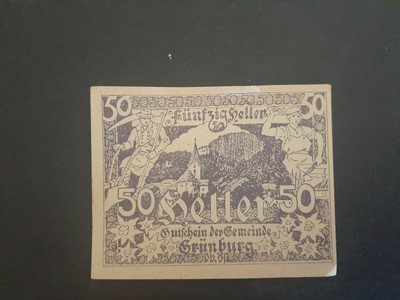 Banknote Belgium notgeld 1920(vf+)50 heller.