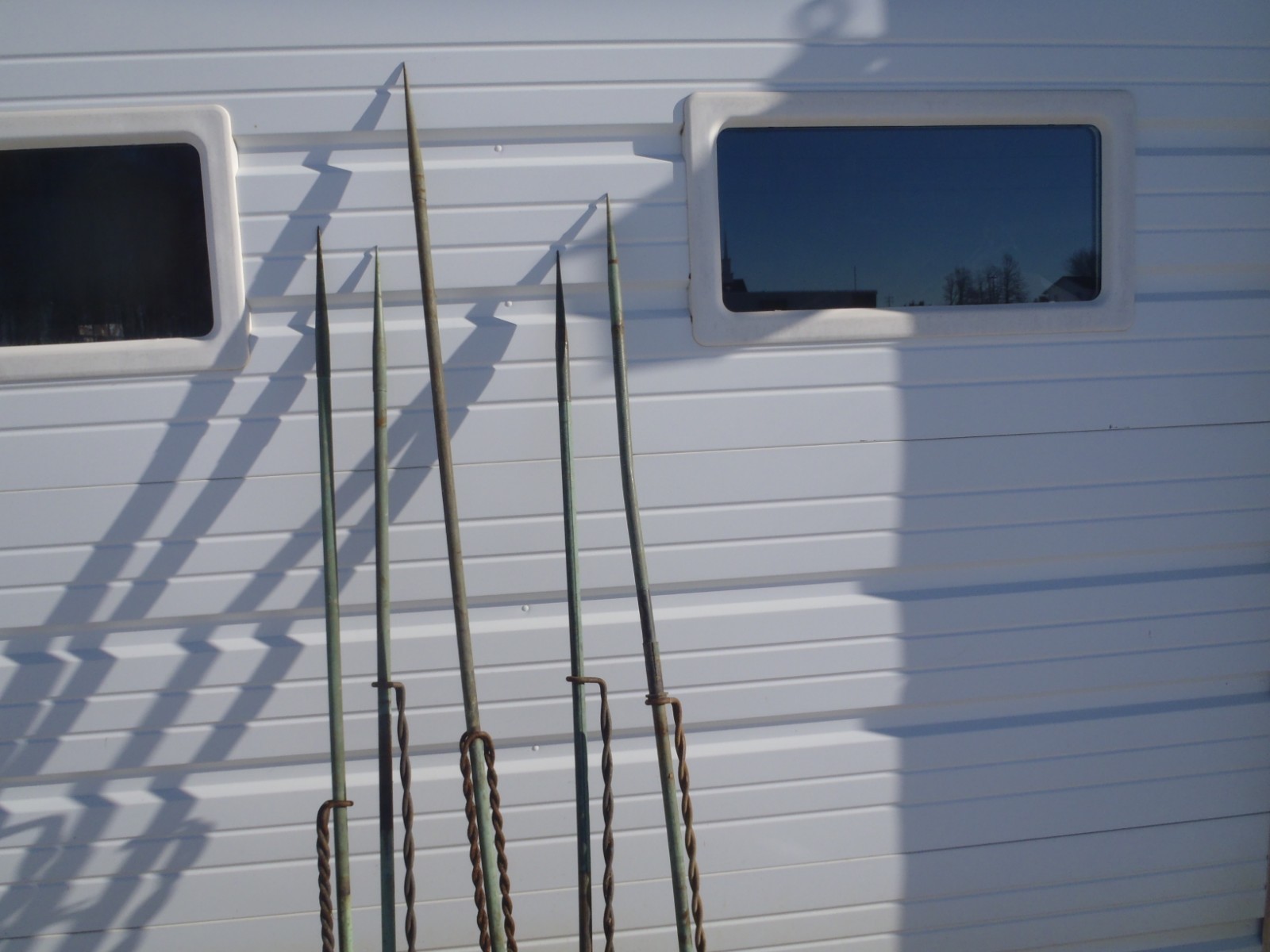 VINTAGE COPPER LIGHTNING RODS TWISTED METAL BASE 40.00 each