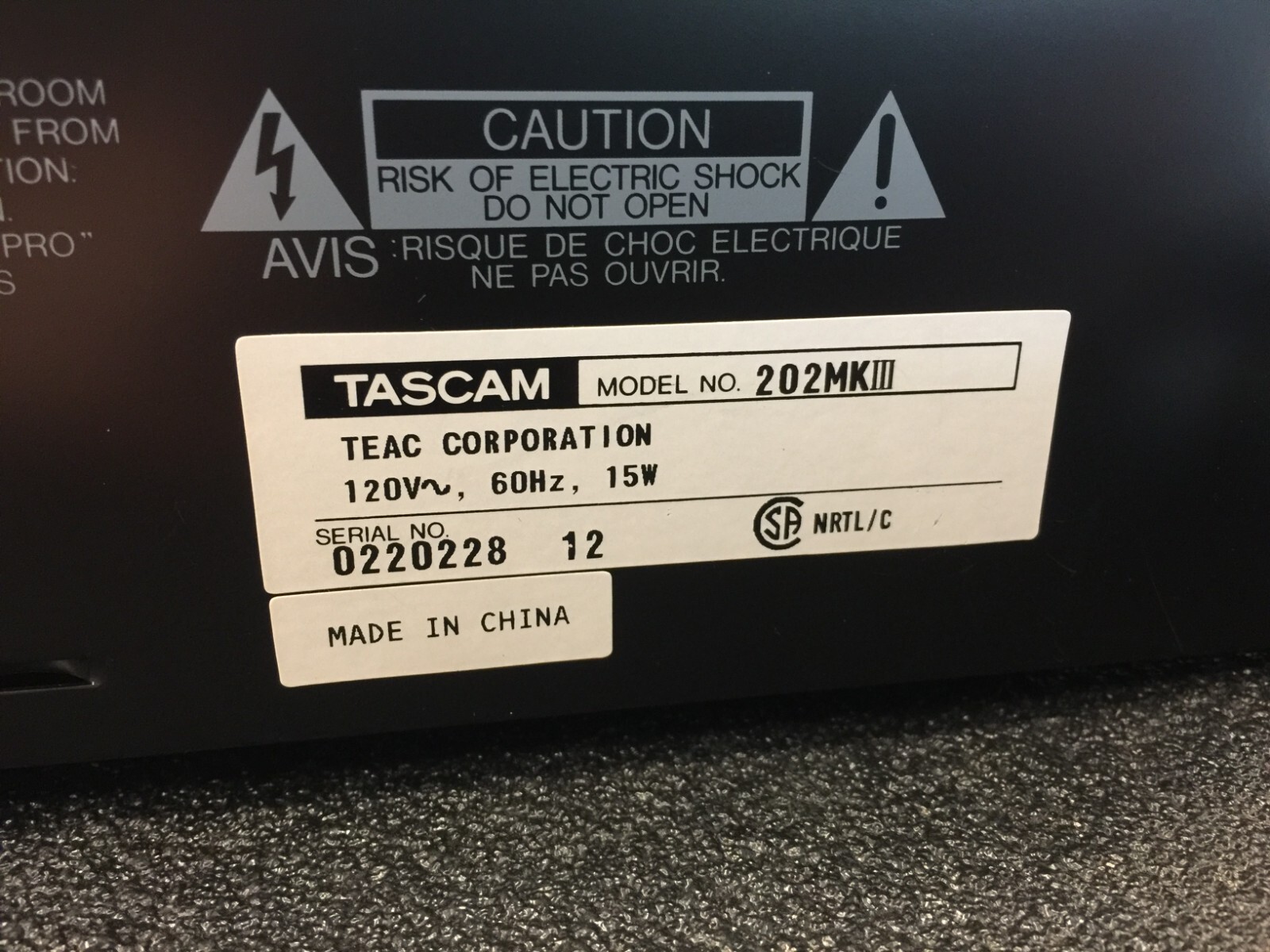 TASCAM 202 MK III & MD-301 デッキ