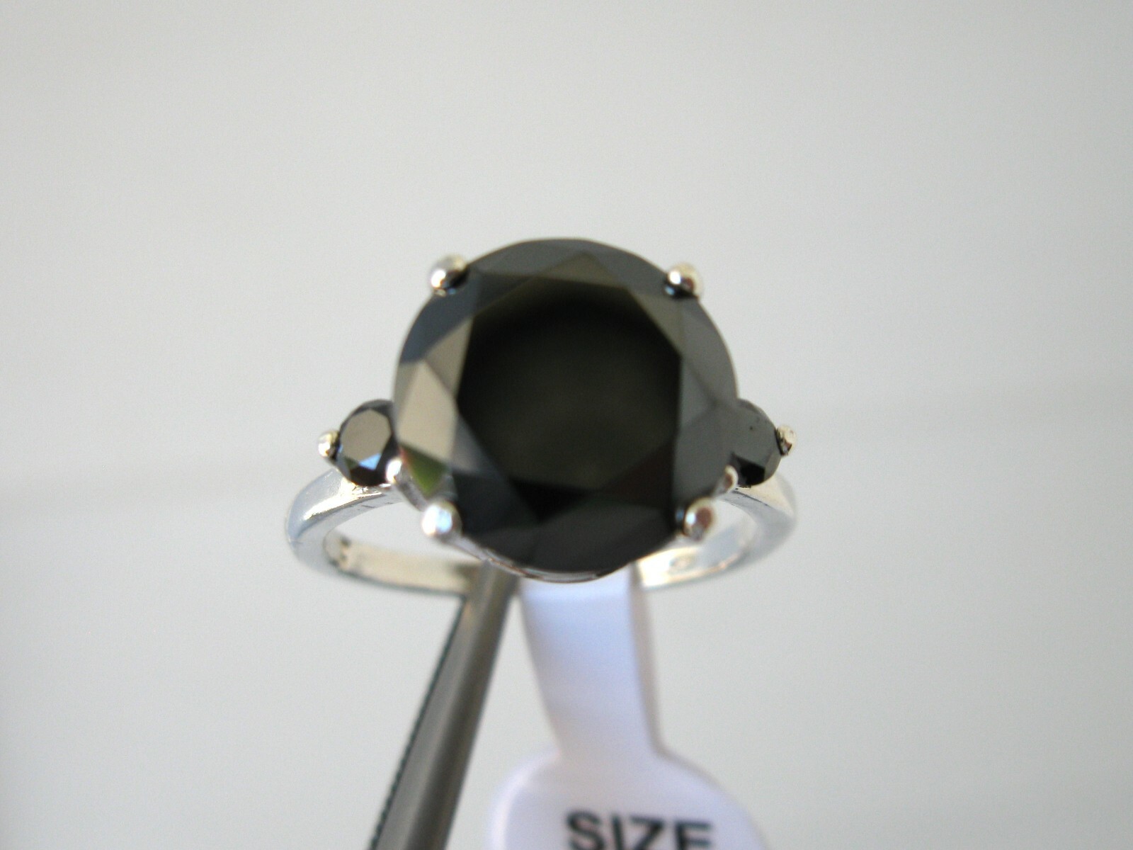 Pre-owned Real Black Diamonds Inc 3.20ctw Real Black Diamond Ring,3 Dia's,certificate,dia Tester,size 5,6,7,8,9,10