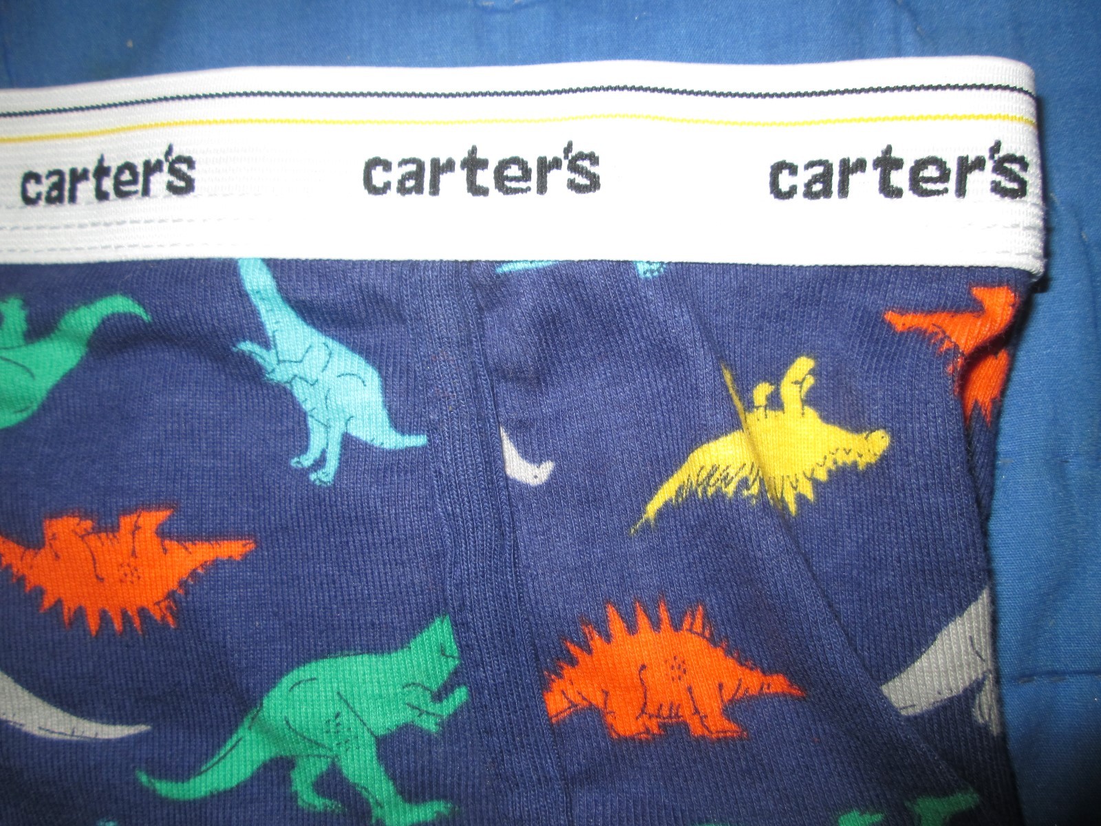 Carter boy's brief underwear-sz 6-7-navy w/ dinosaurs