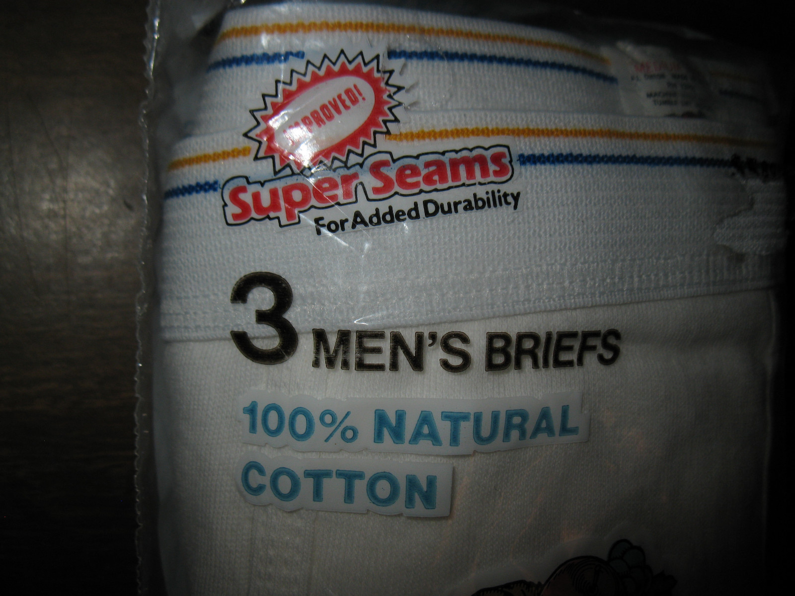 MEN'S FRUIT OF THE LOOM 3 BRIEFS WHITEY TIGHTIES NOS 1983 USA SUPER SEAMS 34-36
