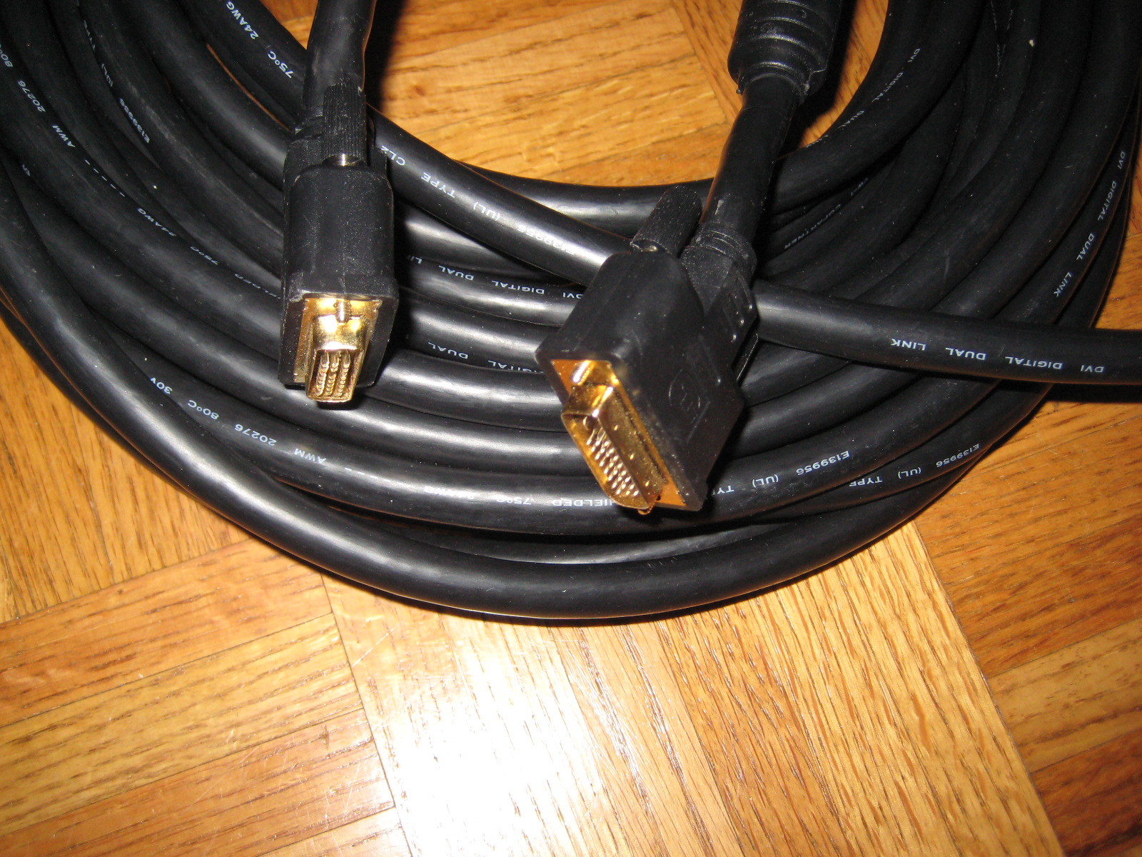 50ft DVI-D Dual Link DIGITAL (24 AWG) Male to Male HDTV Gold Plated Cable