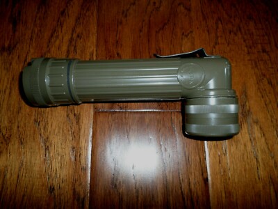 U.S MILITARY ISSUE ANGLE HEAD FLASHLIGHT FULTON MX-991/U OD GREEN U.S.A MADE NEW