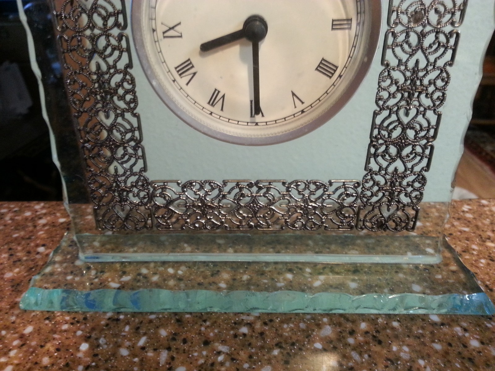 Vintage International Silver Company Mantel Clock, battery run, parts or repair
