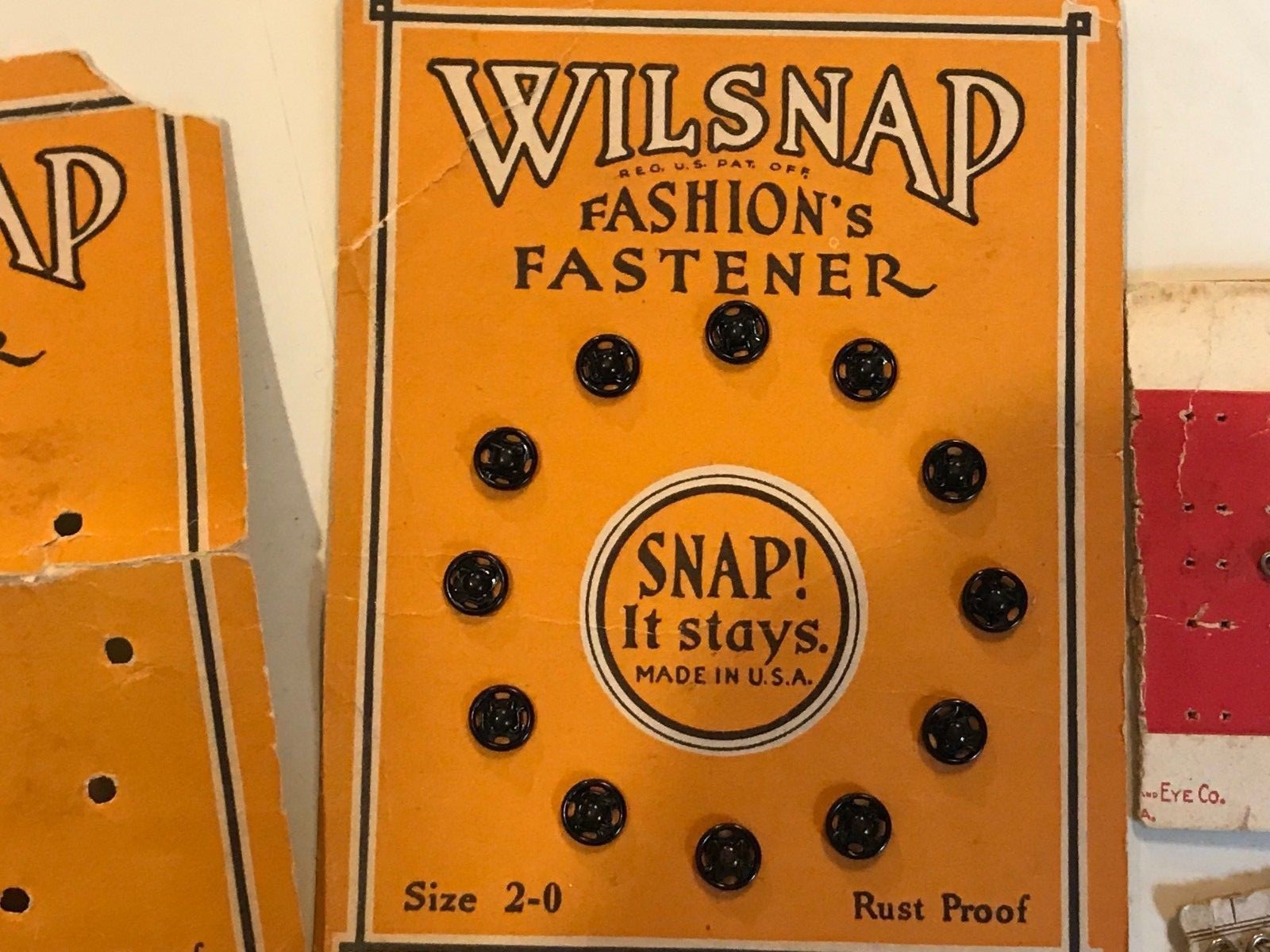 Vintage Lot Sewing Snaps Hooks Eye Guards on Cards Wilsnap, Liberty, Supersnap