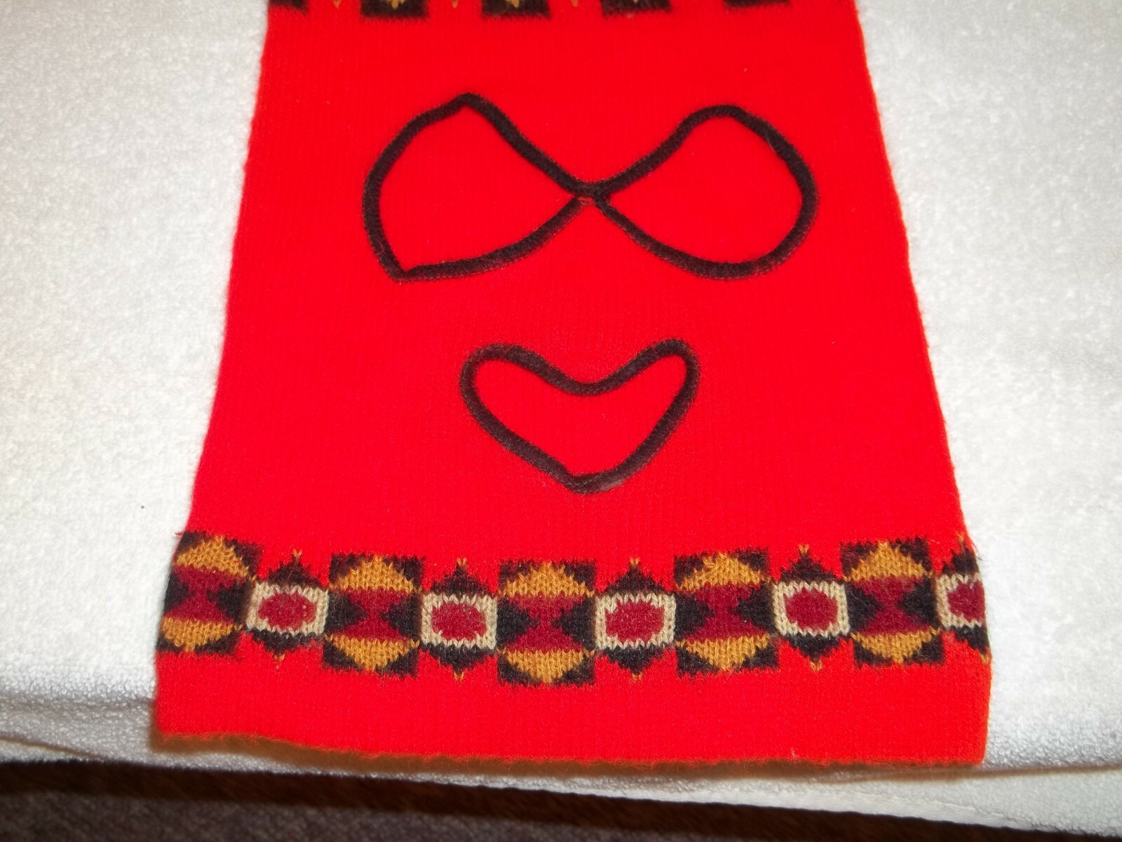 Vtg RED ACRYLIC ROBBER STYLE WINTER SKI MASK