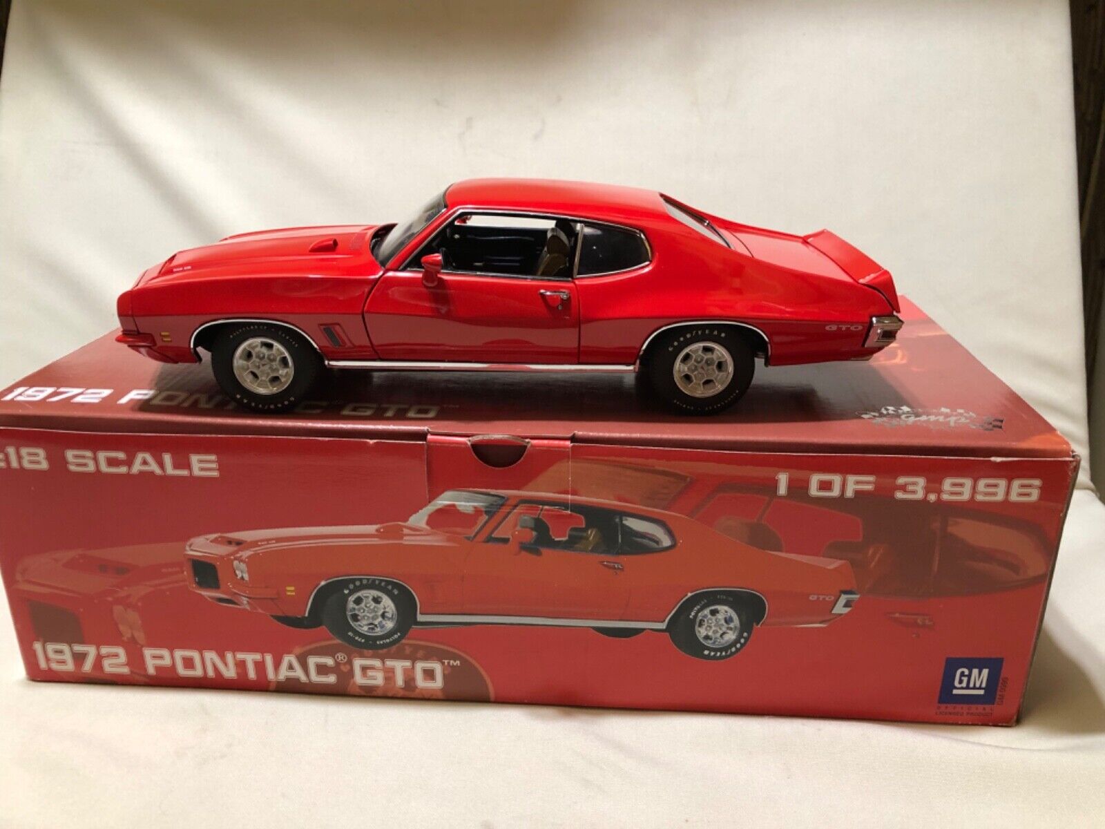 GTO RED BIG BOX 1972 PONTIAC 455 HO RAM AIR HARD TOP 1-18 GTO RED BIG BOX 1972 PONTIAC 455 HO RAM AIR HARD TOP 1-18