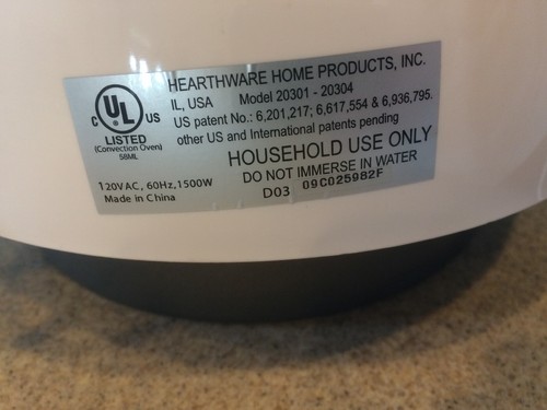 Nuwave Pro Infrared Oven Power Head Motor Replacement Part Model 20301-20304