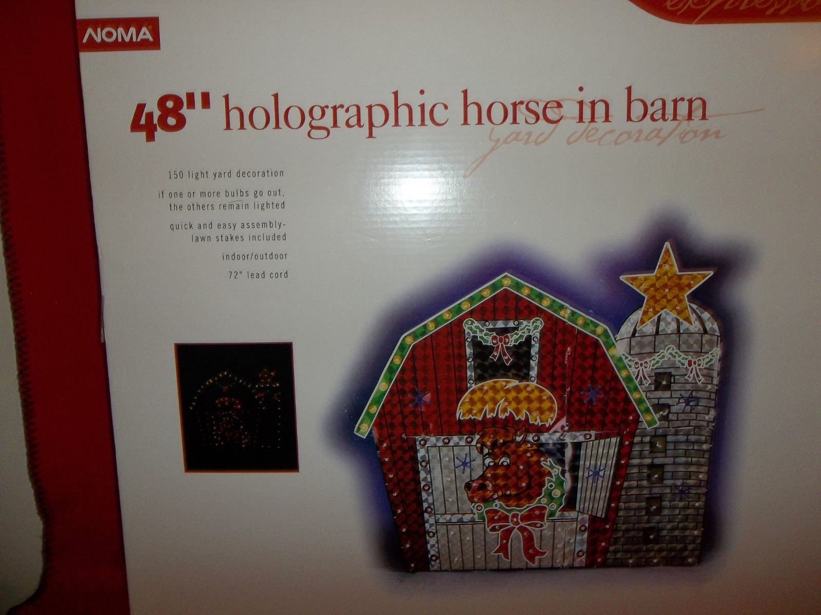 48-inch Holographic Horse in Barn 150 Light Yard Decor by NOMA         556