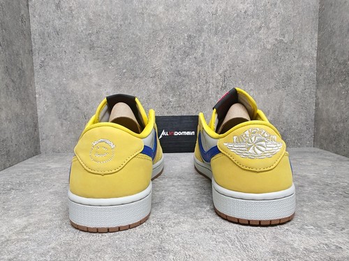 Pre-owned Jordan Level Ss/new - Travis Scott X Air  1 Low Og Canary Women's Dz4137-700 In Yellow