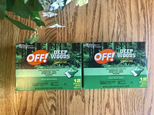 FOUR (4) Deep Woods Off! Insect Repellent Wipes 12-Towelettes (48 Total) NIB