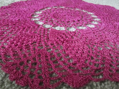 #25 Hand Made Crochet Golden Fruit Pineapple Berry Doily - 16