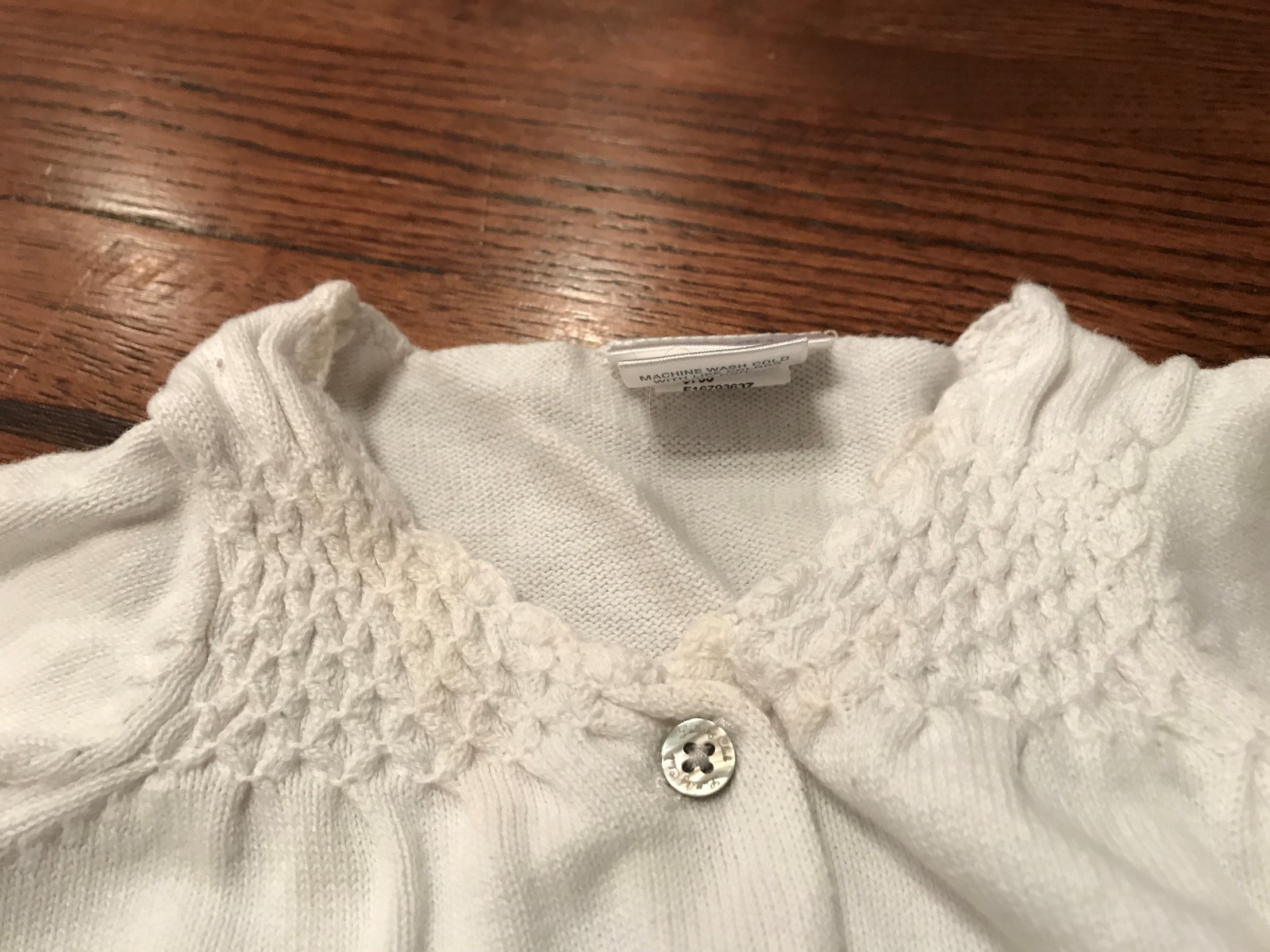 Infant Girls White Lullaby Club Sweater Newborn Long Sleeve 100% Cotton