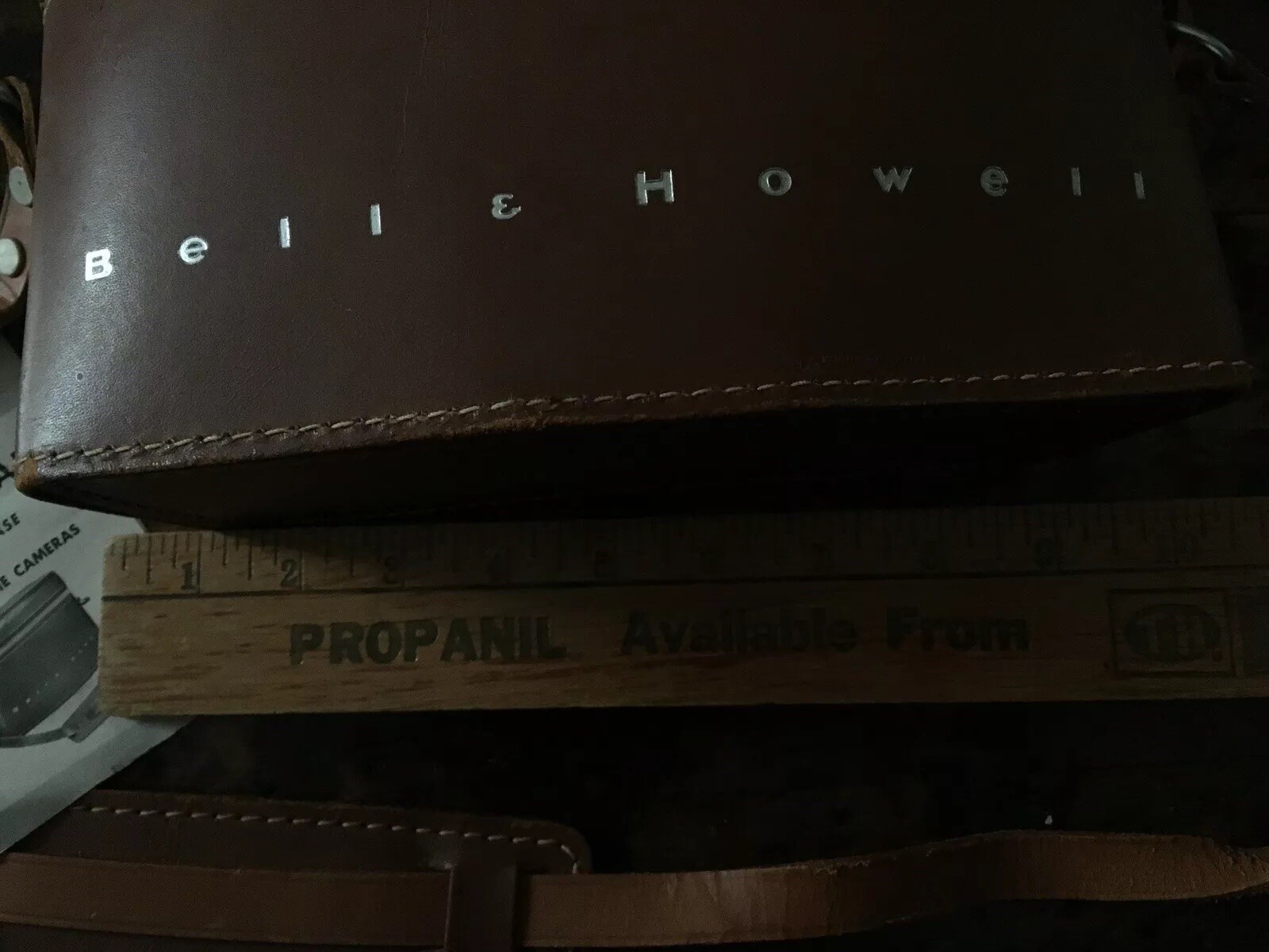 Vintage Leather Camera Bag Bell & Howell Universal Camera Bag Top Grain Cowhide