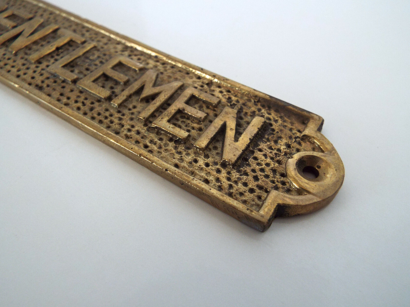 Vintage Gentlemen Brass Nameplate 6
