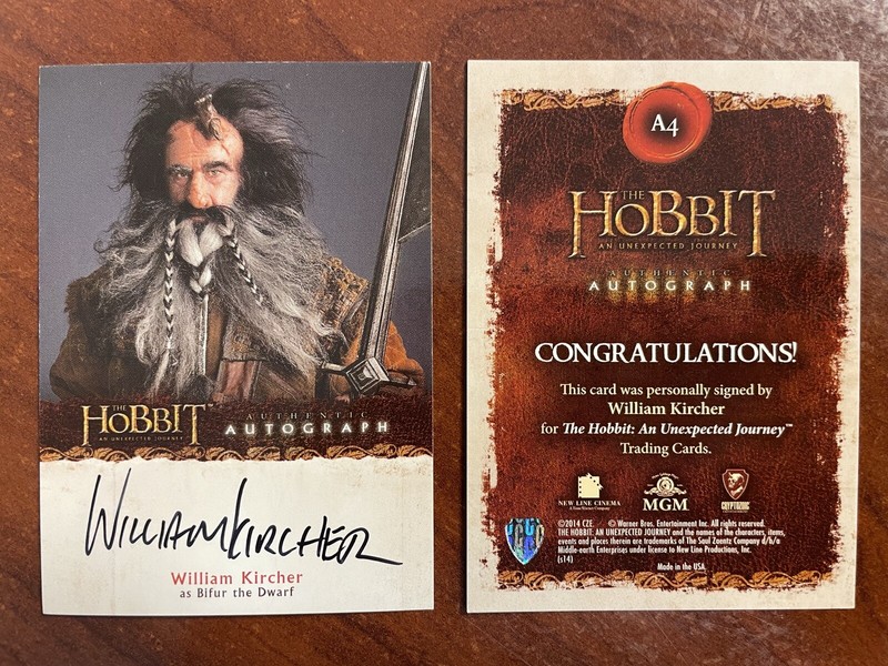Hobbit Unexpected Journey : William Kircher as Bifur the Dwarf AUTO A4