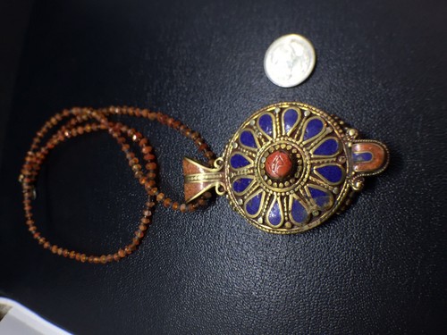 roman ancient Agate With Silver Beautiful Design Unique Style Nacklaces