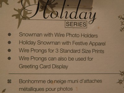 Holiday Series Snowman With Wire Photo Holder / Greeting Card Display 8.25