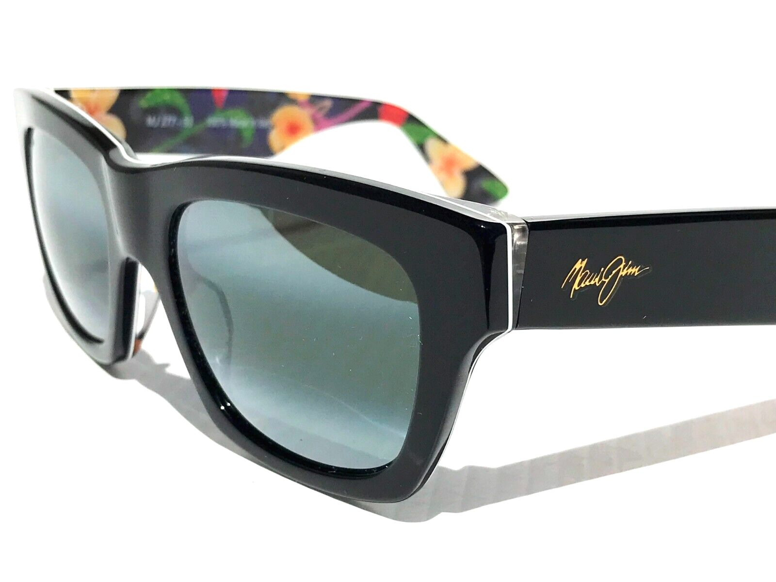 Pre-owned Maui Jim You Move Me Black & Floral Polarized Grey Gradient Sunglass 277-53 In Gray