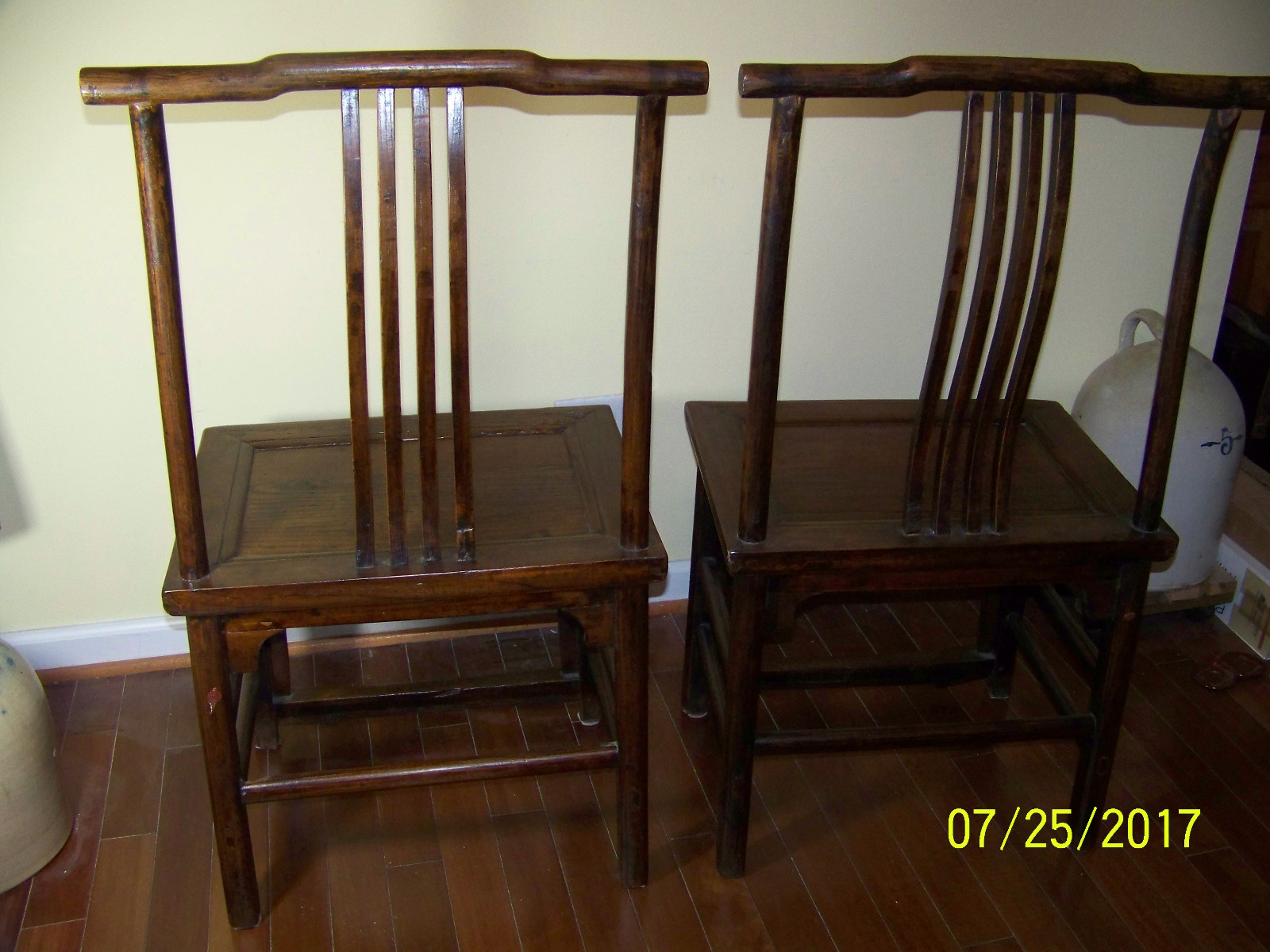 Chinese Qing Dy Huali High Back Temple Scholars Carved Huanghuali Chairs