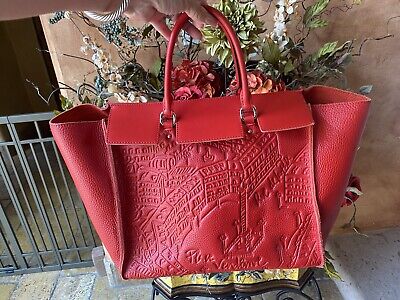 Fabulous CH Carolina Herrera Red La Place Vendome Tote Handbag eBay