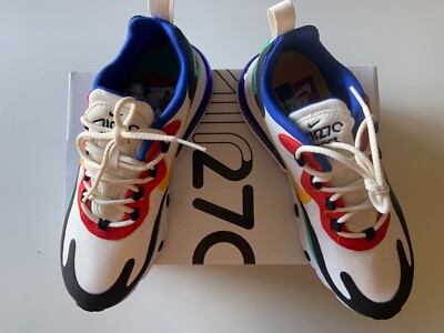 NEW Nike Air Max 270 React AO4971-002 Bauhaus Men s 6 Shoes WHITE/GOLD/MULTI