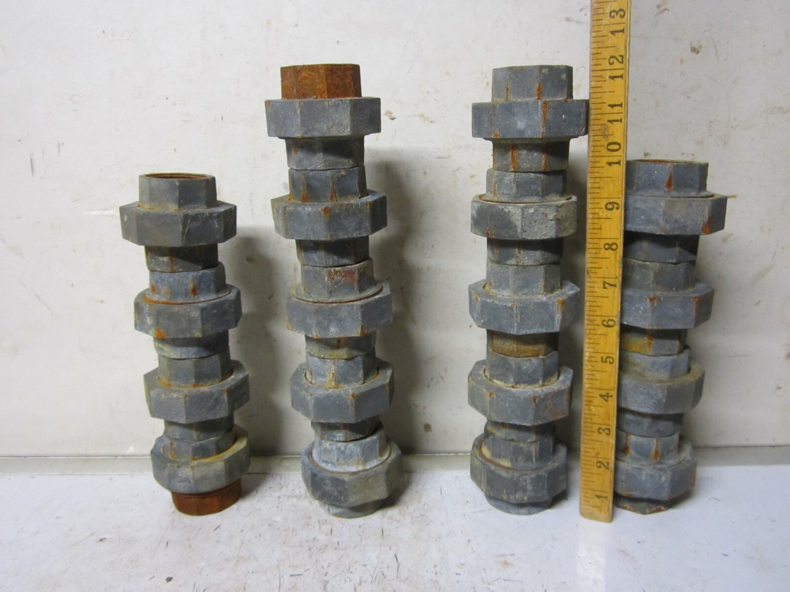 Lot 18 Old Galvanized Rusted Up Pipe Plumbing Union 1 1/2