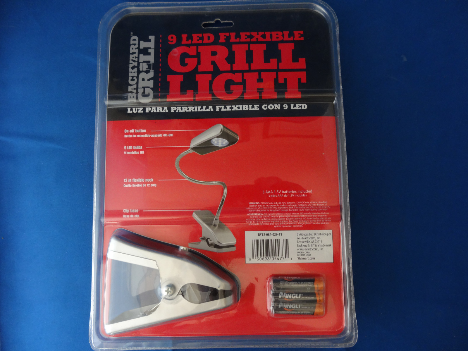 NEW BACKYARD GRILL 9 LED GRILL LIGHT 12 INCH FLEXIBLE NECK w/3 AAA Batteries