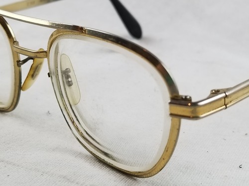 Vintage Airco Z87 Eyeglasses Frames Made In USA Gold Tone Metal 5-1/2 used