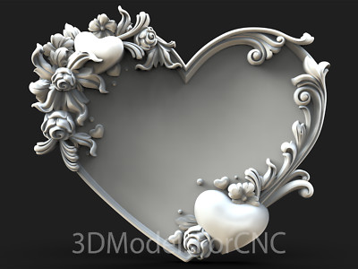 3D Model STL File for CNC Router Laser & 3D Printer Heart 2