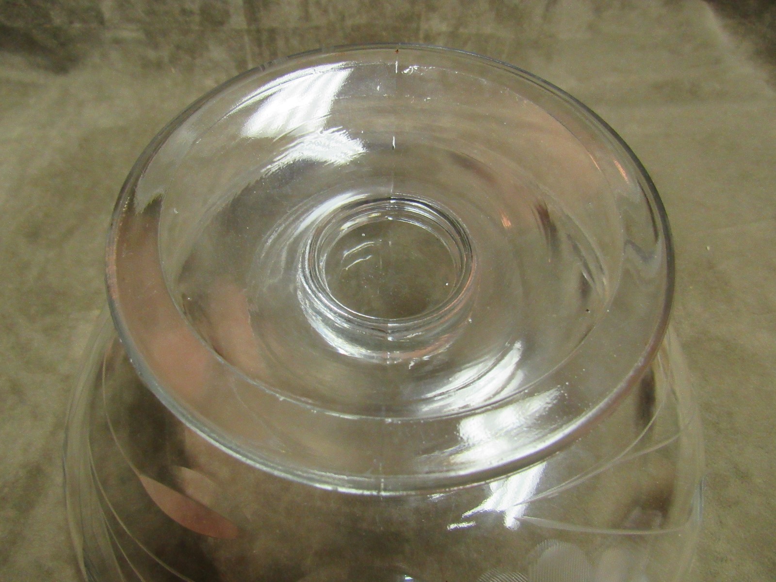 Vintage 1930's Tiffin Glass Cut Floral Design Footed Fruit Bowl Console Dish