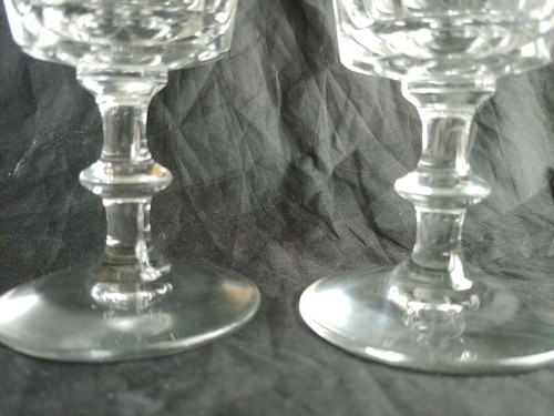 Pair of Contemporary Georgian-Style Cut Crystal Glass Goblets