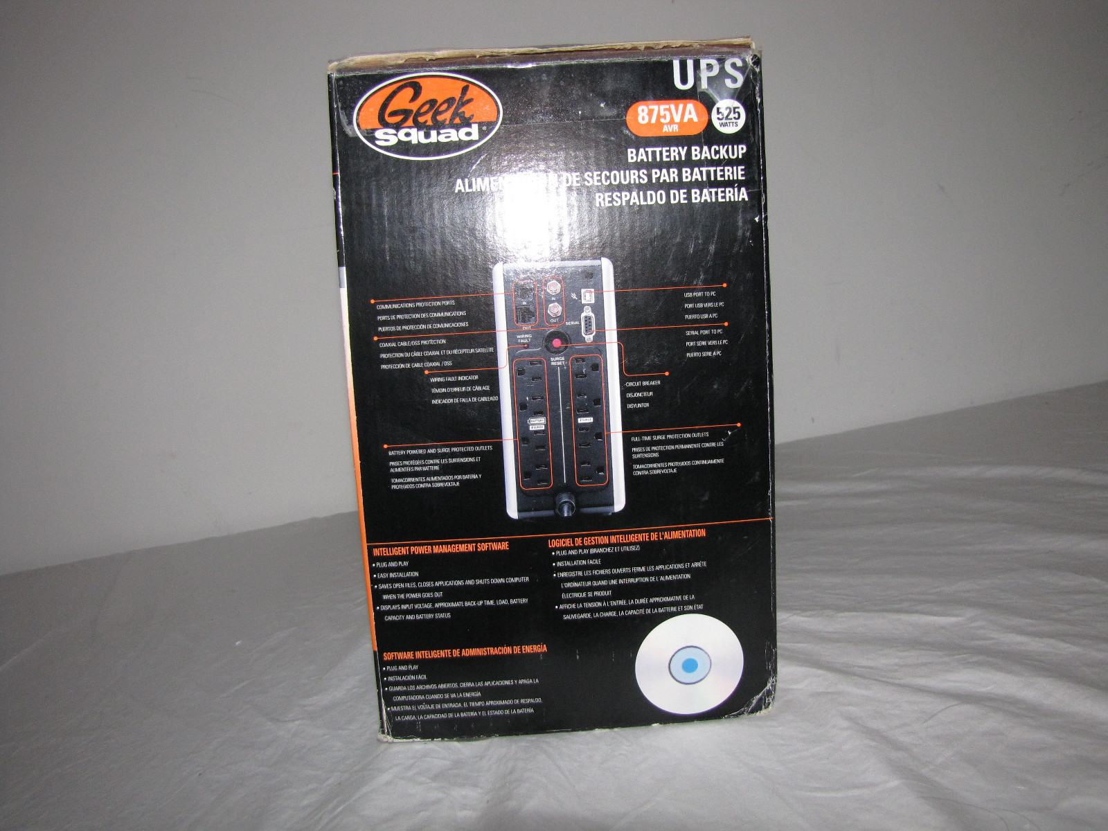 Geek Squad 875VA UPS Battery Backup