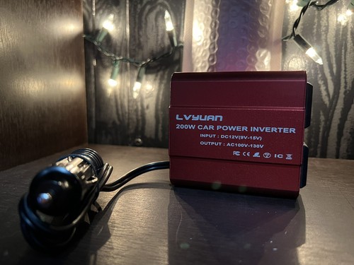 Lvyuan 200W Car Power Inverter (RED) Dual AC Out & USB Port w/LED