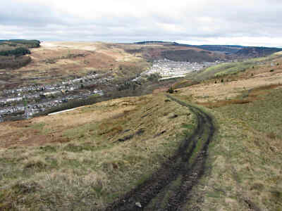 Photo 12x8 Track descending to Cwm Rhondda Fach A former tramway which ran c2015