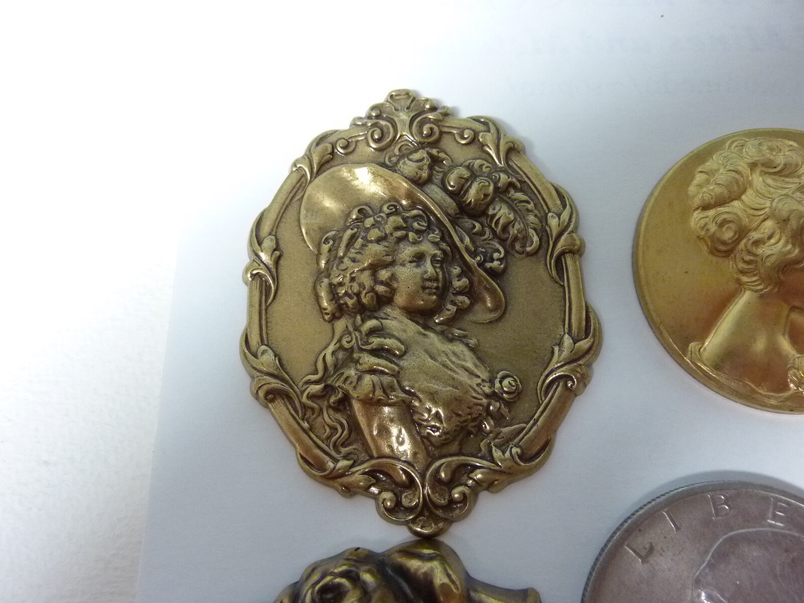 Victorian style brass stampings findings from the early 90s A16