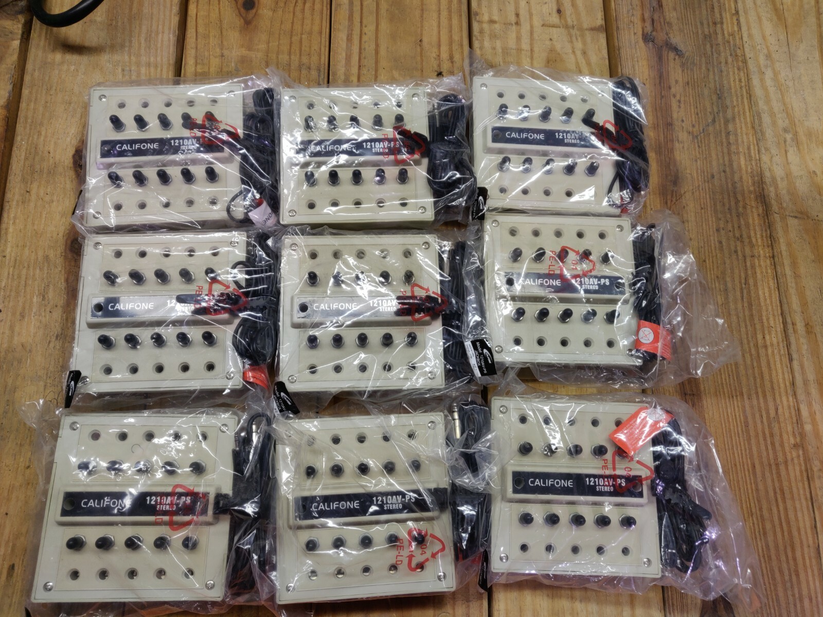 Lot of 9 New Califone 1210AV-PS Stereo 10 Position Jack Box (K350692)