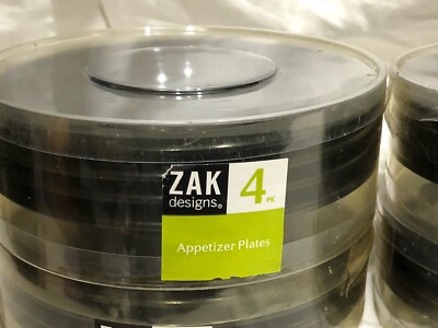 8 Zak Designs Black Melamine Appetizer Tapas Plates / Shallow Bowl ~ 5 1/2''  NEW